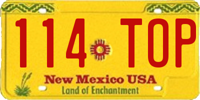 NM license plate 114TOP