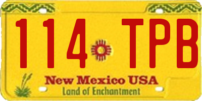 NM license plate 114TPB