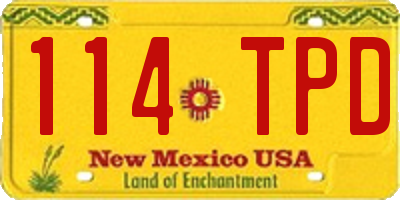 NM license plate 114TPD