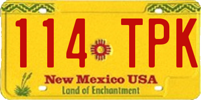 NM license plate 114TPK
