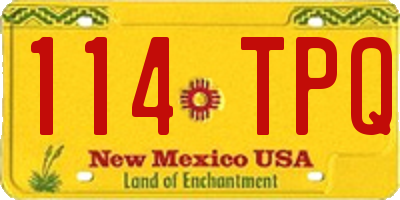 NM license plate 114TPQ