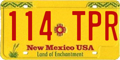 NM license plate 114TPR