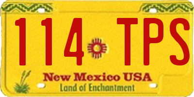 NM license plate 114TPS