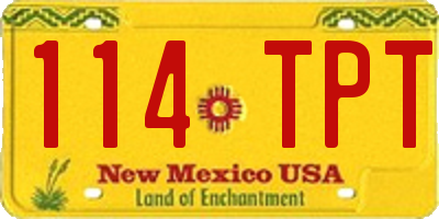 NM license plate 114TPT