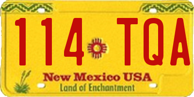 NM license plate 114TQA