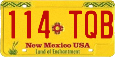 NM license plate 114TQB