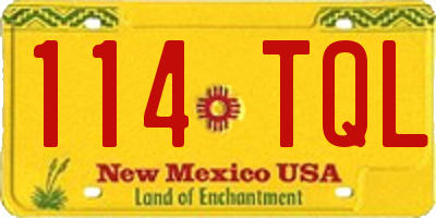 NM license plate 114TQL