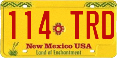 NM license plate 114TRD
