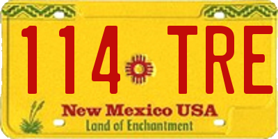 NM license plate 114TRE