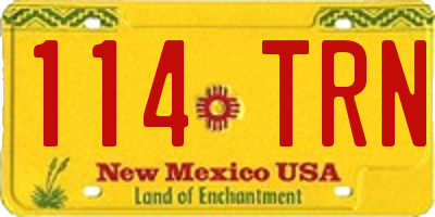 NM license plate 114TRN