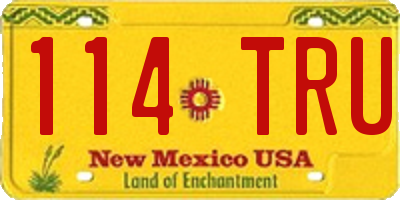 NM license plate 114TRU