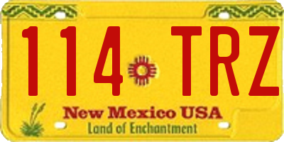 NM license plate 114TRZ
