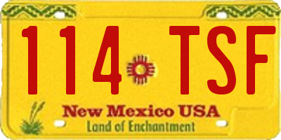 NM license plate 114TSF