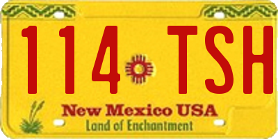 NM license plate 114TSH