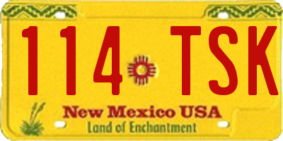 NM license plate 114TSK