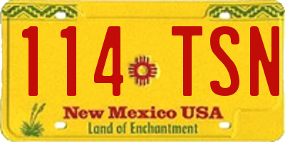 NM license plate 114TSN