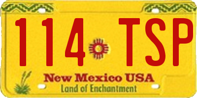 NM license plate 114TSP
