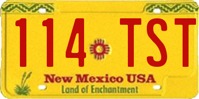 NM license plate 114TST