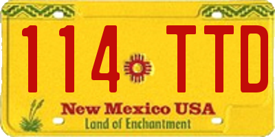 NM license plate 114TTD