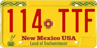 NM license plate 114TTF