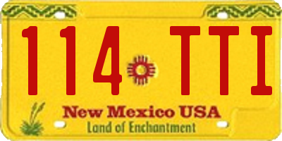 NM license plate 114TTI
