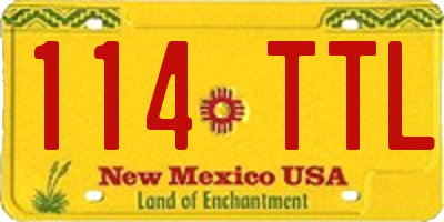 NM license plate 114TTL