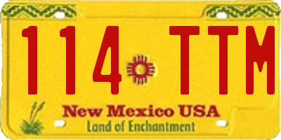 NM license plate 114TTM