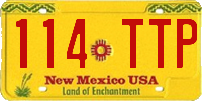 NM license plate 114TTP