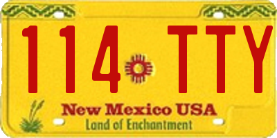 NM license plate 114TTY