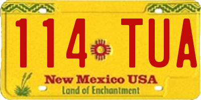 NM license plate 114TUA