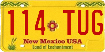 NM license plate 114TUG