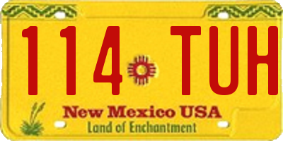 NM license plate 114TUH