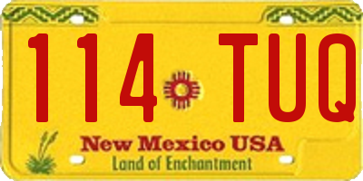 NM license plate 114TUQ