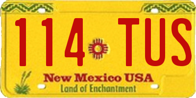 NM license plate 114TUS
