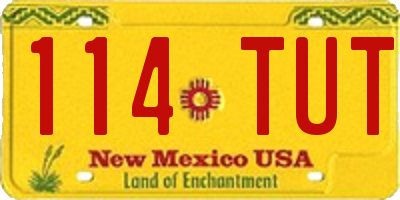 NM license plate 114TUT