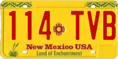 NM license plate 114TVB