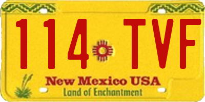 NM license plate 114TVF