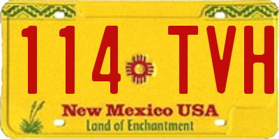 NM license plate 114TVH