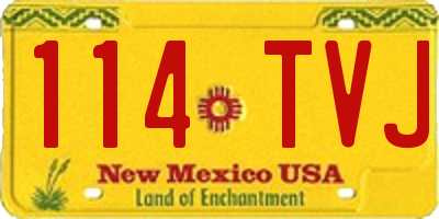 NM license plate 114TVJ