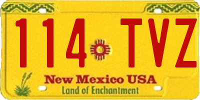 NM license plate 114TVZ
