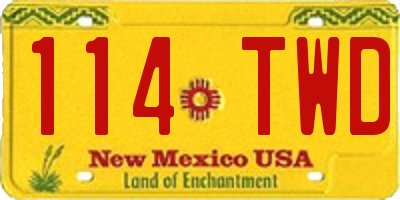 NM license plate 114TWD