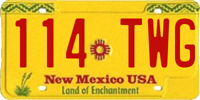 NM license plate 114TWG