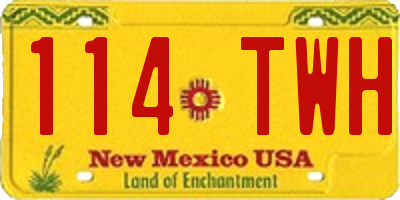 NM license plate 114TWH