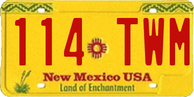NM license plate 114TWM