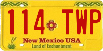 NM license plate 114TWP