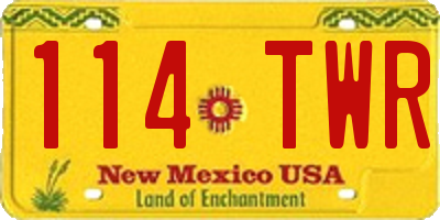 NM license plate 114TWR