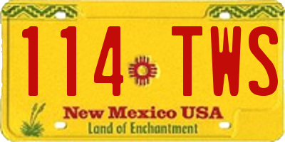 NM license plate 114TWS