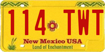 NM license plate 114TWT