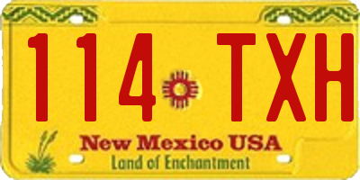 NM license plate 114TXH