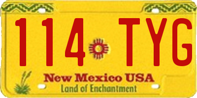 NM license plate 114TYG
